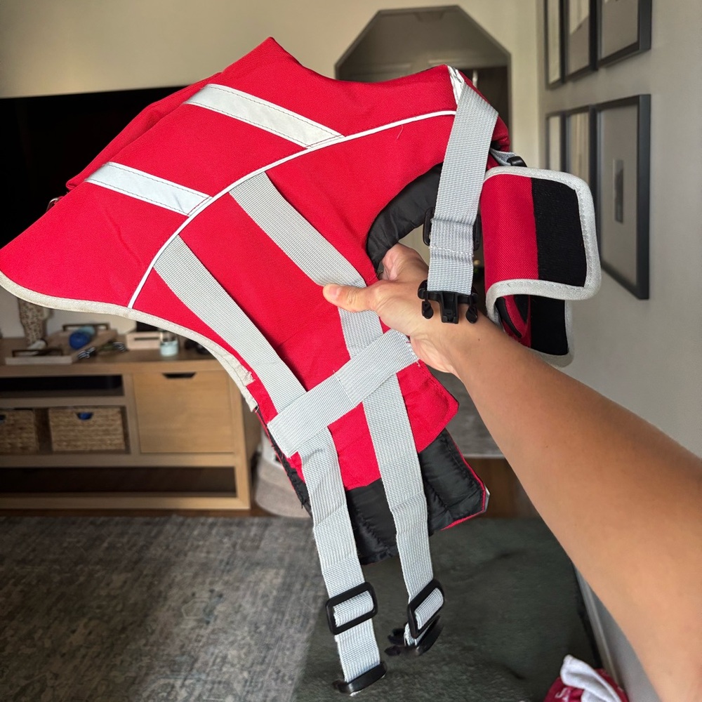 Amazon dog red life jacket with rescue handle size medium - Picture 5 of 11